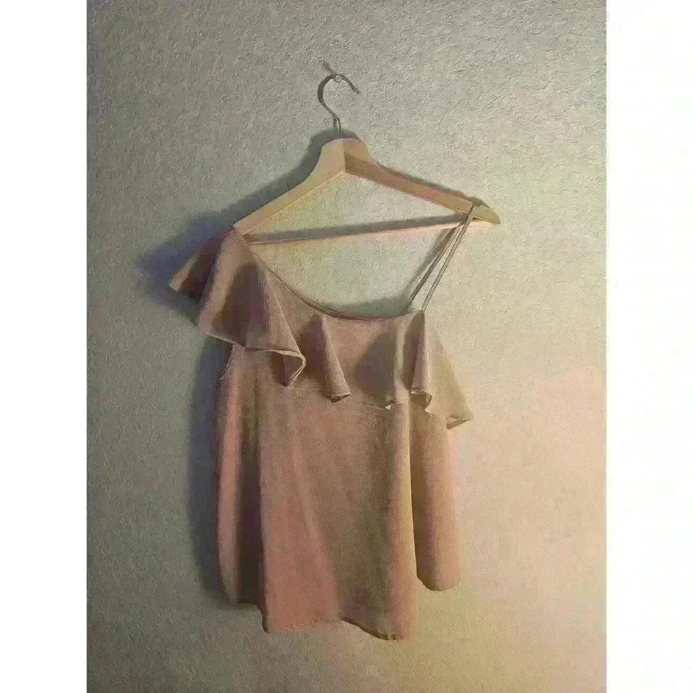 One shoulder nude top